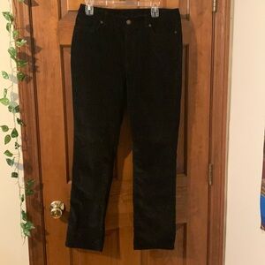LL Bean Black Corduroy Pants Size 10 Reg. Favorite Fit